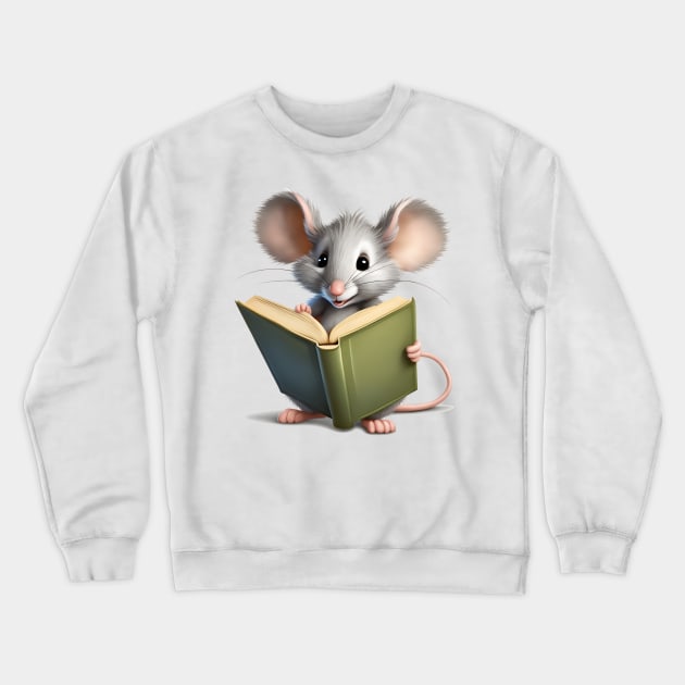 Reader Mouse Crewneck Sweatshirt by FabrizioX